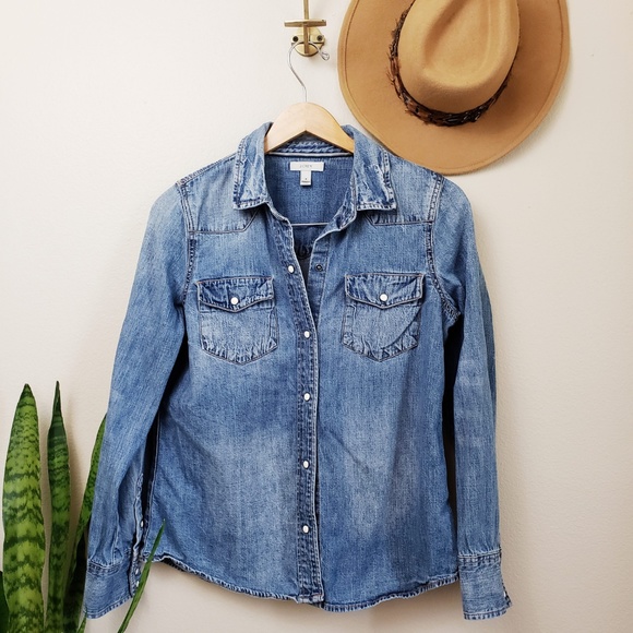 J. Crew Tops - J. Crew Western denim button up shirt J. Crew Tops - J. Crew Western denim button up shirt